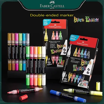 1/2/4/6 colori/set FABER-CASTELL pennarello acrilico a doppia estremità graffiti pittura poster pennarello pubblicitario forniture d'arte per artista