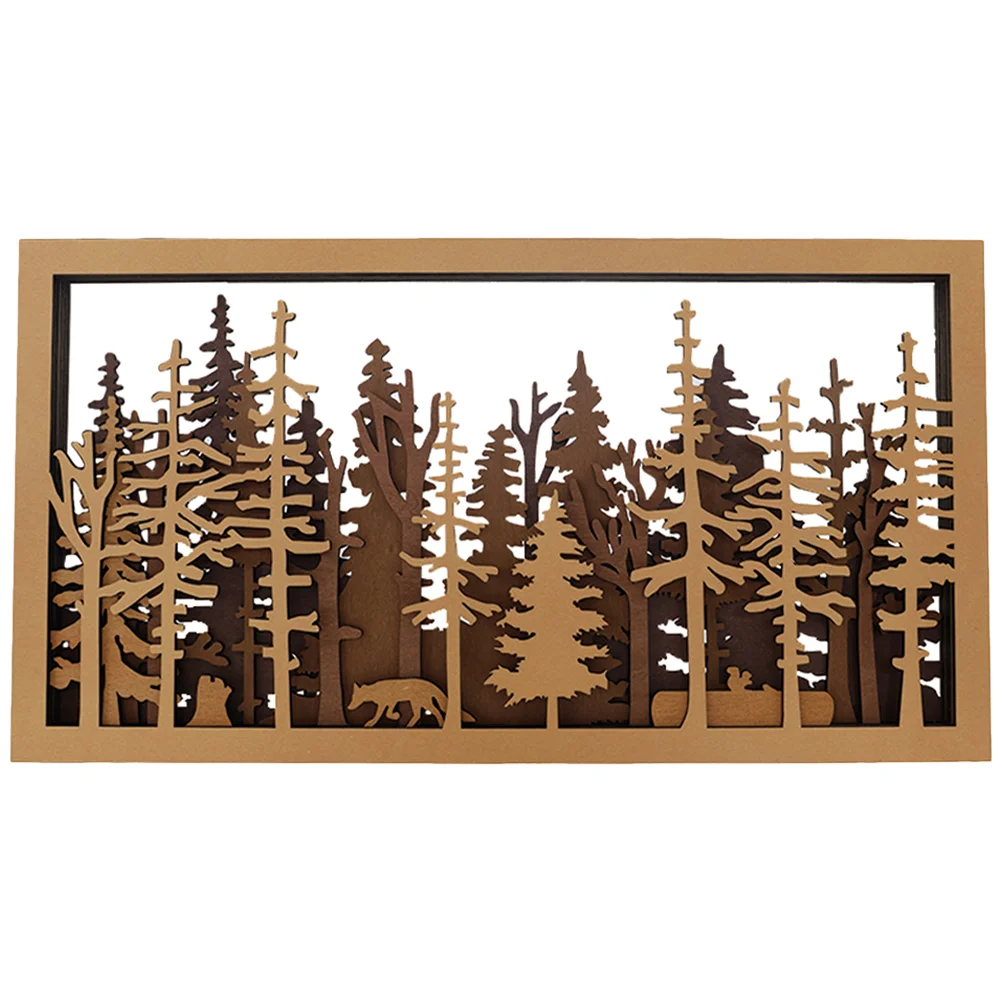 

Forest Scene Wall Art Decor Wooden Wall Hanging Decorative Painting Wooden Craft
