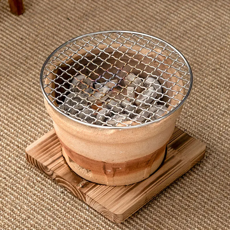 내열 목재 받침대(숯불 스토브용) 원목 차 보일러 액세서리 다도 필수품 숯불 그릴 매트