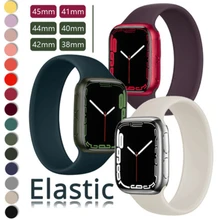 

Silicone solo loop Strap For Apple Watch Band 44mm 38mm 45mm 41mm Elastic Belt bracelet iWatch series 5/43/SE/6/7 band 40mm 42mm