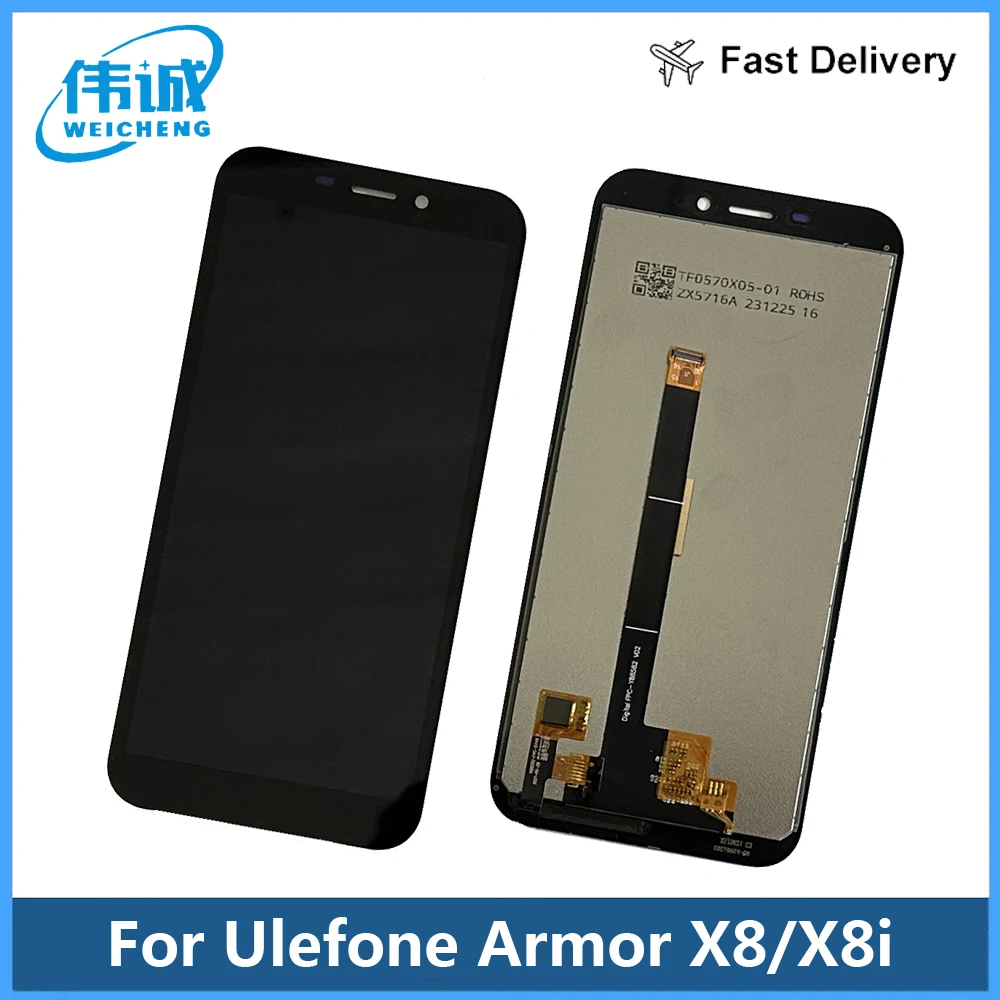 

5,7 "протестирован для Ulefone Armor X8 ЖК-дисплей Armor X8i Дисплей LCD кодирующий преобразователь сенсорного экрана в сборе сменный ЖК-дисплей Ulefone X8i