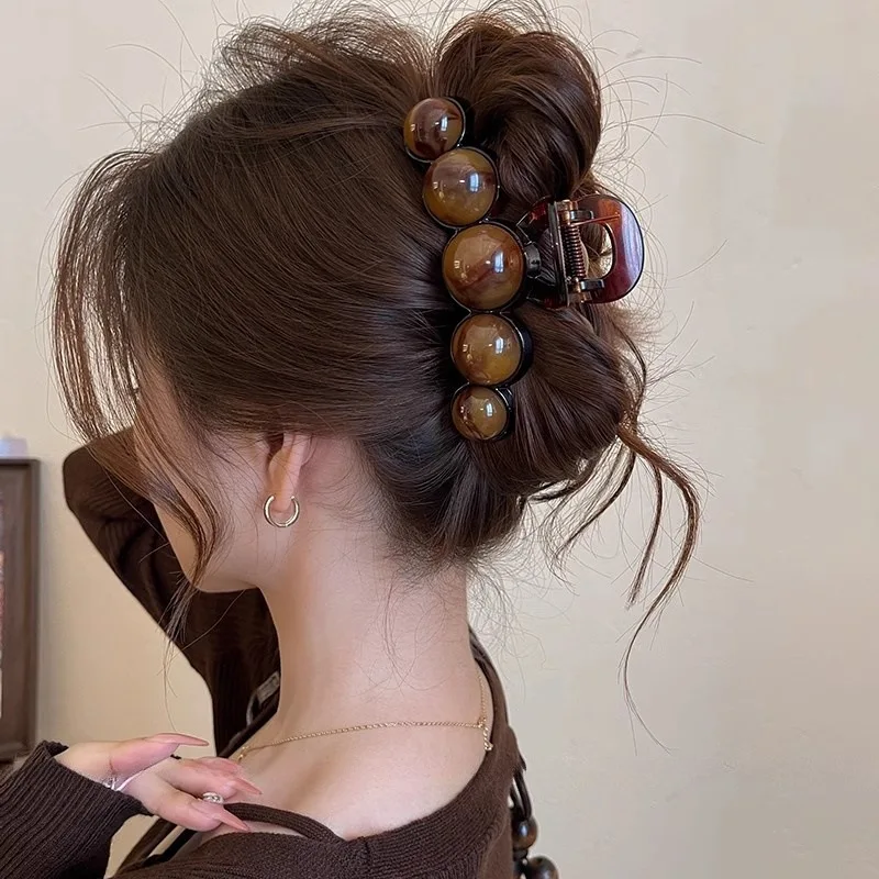 Hair Clips Claw Pearl High-end Beads Woman Hair Clips Luxury Shark Clip Hair Accessories for Ladies Hair Clip Set