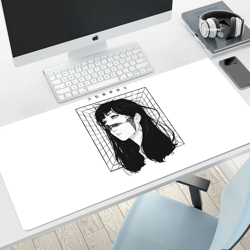 

Gaming Mouse Pad Large Mouse Mat Laptop Girl Armored Warrior Desk Mats 80x30cm Computer Gamer Pads Keyboard Deskpad Mousepad