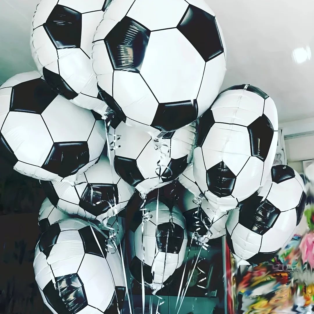 5pcs 18inch Soccer Balloons,Football shape Soccer Ball Fans Sport Game Theme Birthday Graduation Party Decorations Supplies
