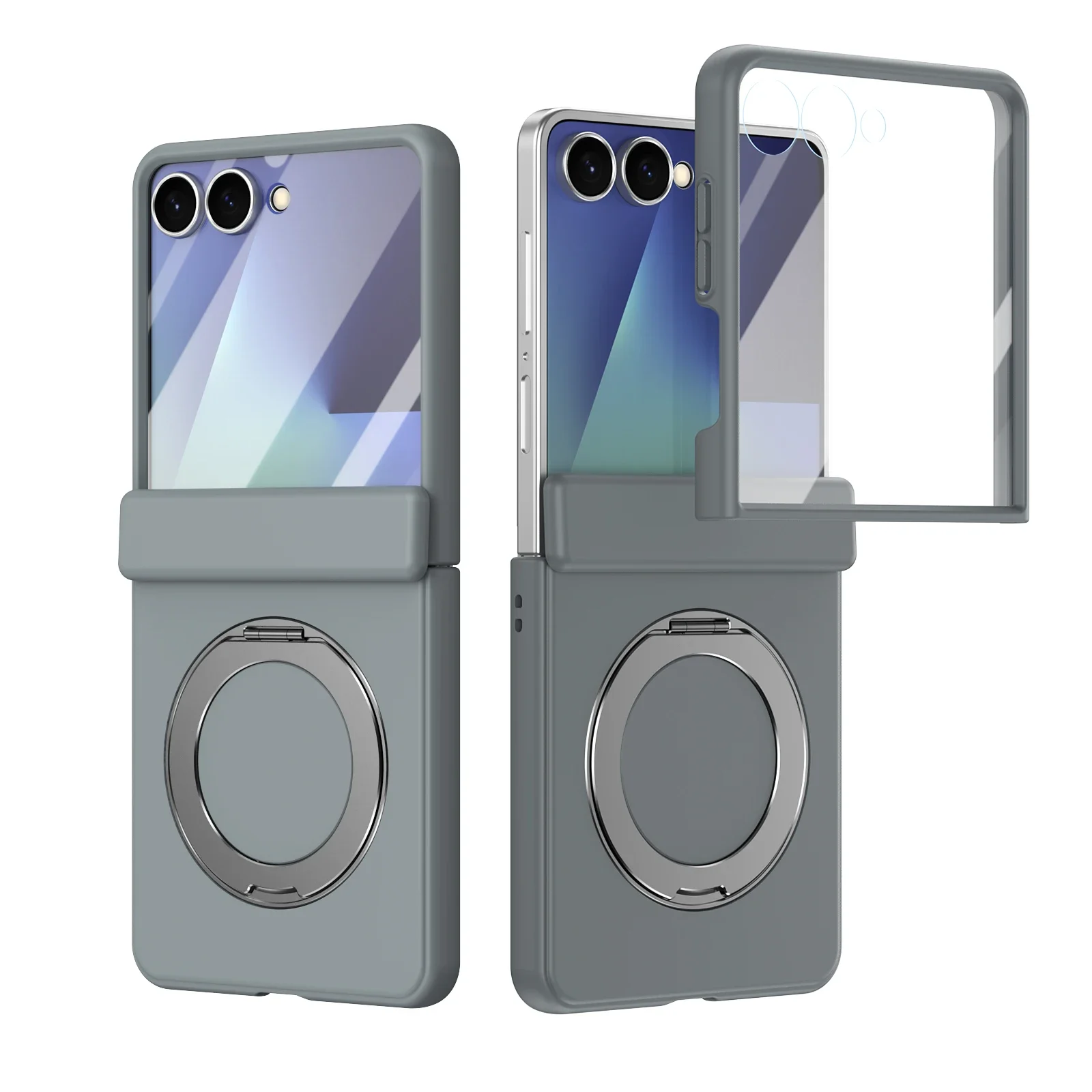 Rotating Skin-Friendly Matte Magnetic Phone Case with Stand and Glass Screen Protector