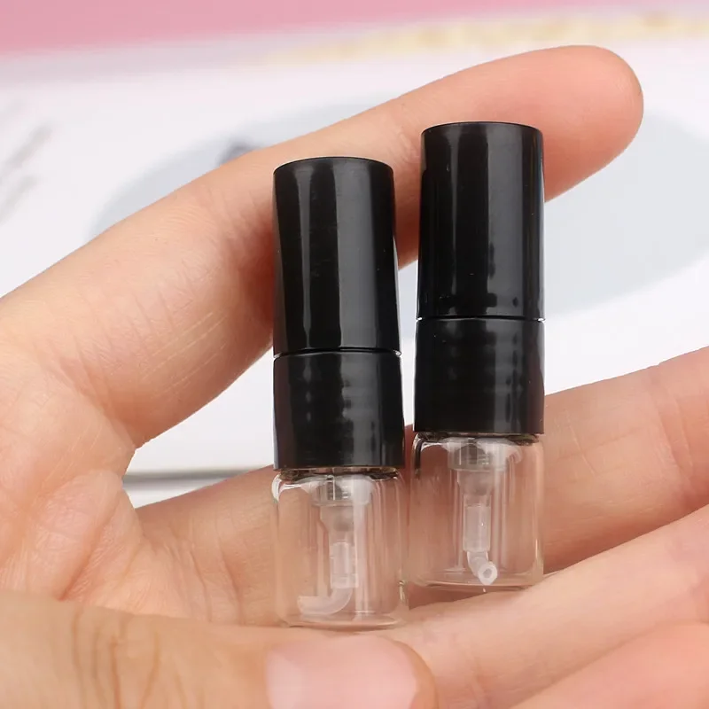 20/50/100pcs 1ML Portable Glass Perfume Spray Refillable Bottle Direct Pumping Sample Dispenser Fine Spray Press