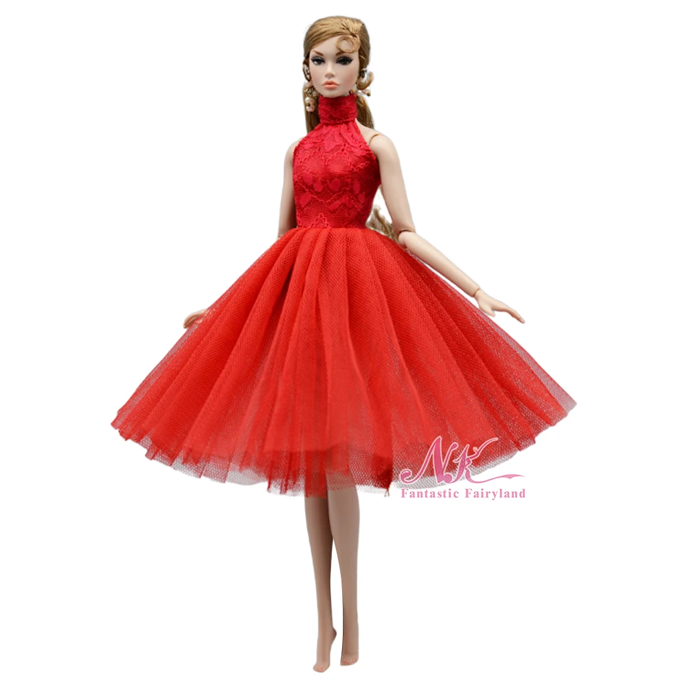 Elegant Lace Doll Outfit Collection - Fashionable Dresses and Accessories