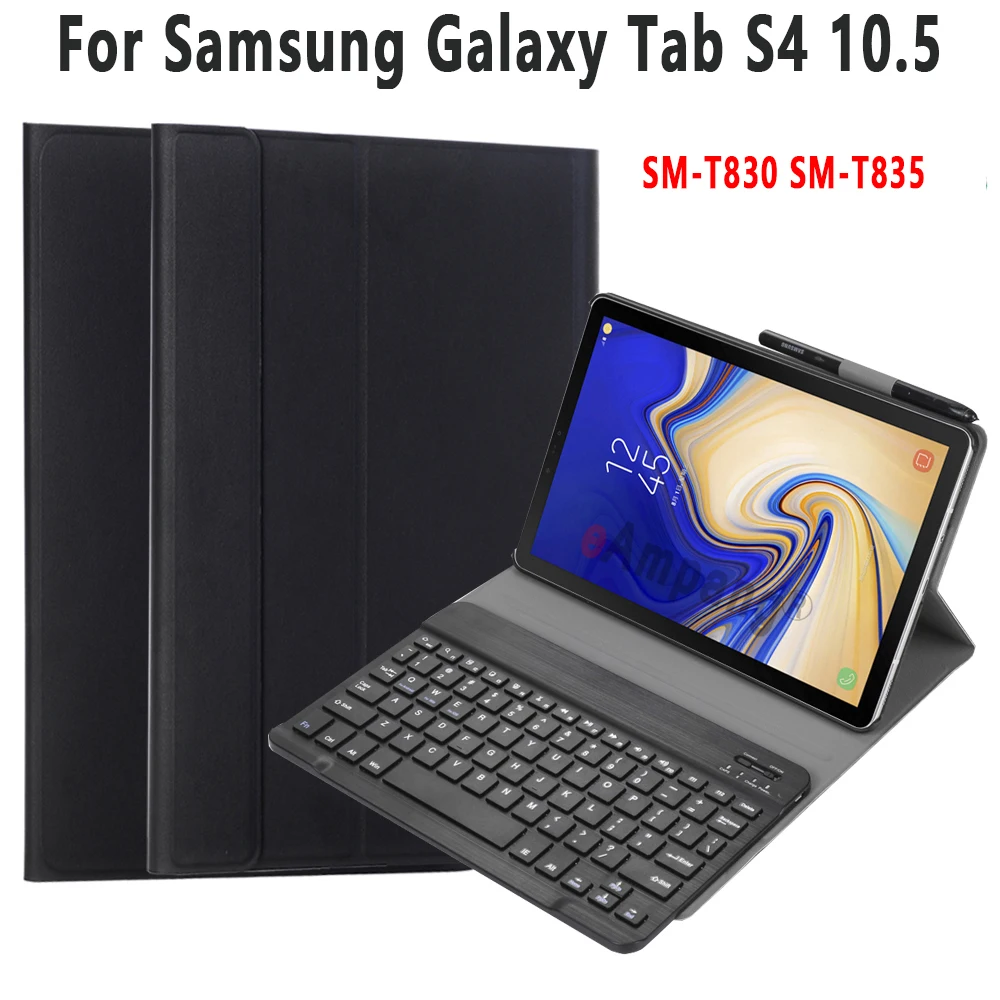For Samsung Galaxy Tab S4 10.5 inch T830 Case and Keyboard for galaxy T830  T835 Slim Cover Soft Protective Shell with Keyboard