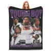 Rapper Youngboy Never Broke Again Blanket Fleece Summer Breathable Warm Throw Blankets for Bedding Bedroom Rug Piece 1