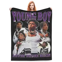 Rapper Youngboy Never Broke Again Blanket Fleece Summer Breathable Warm Throw Blankets for Bedding Bedroom Rug Piece 1