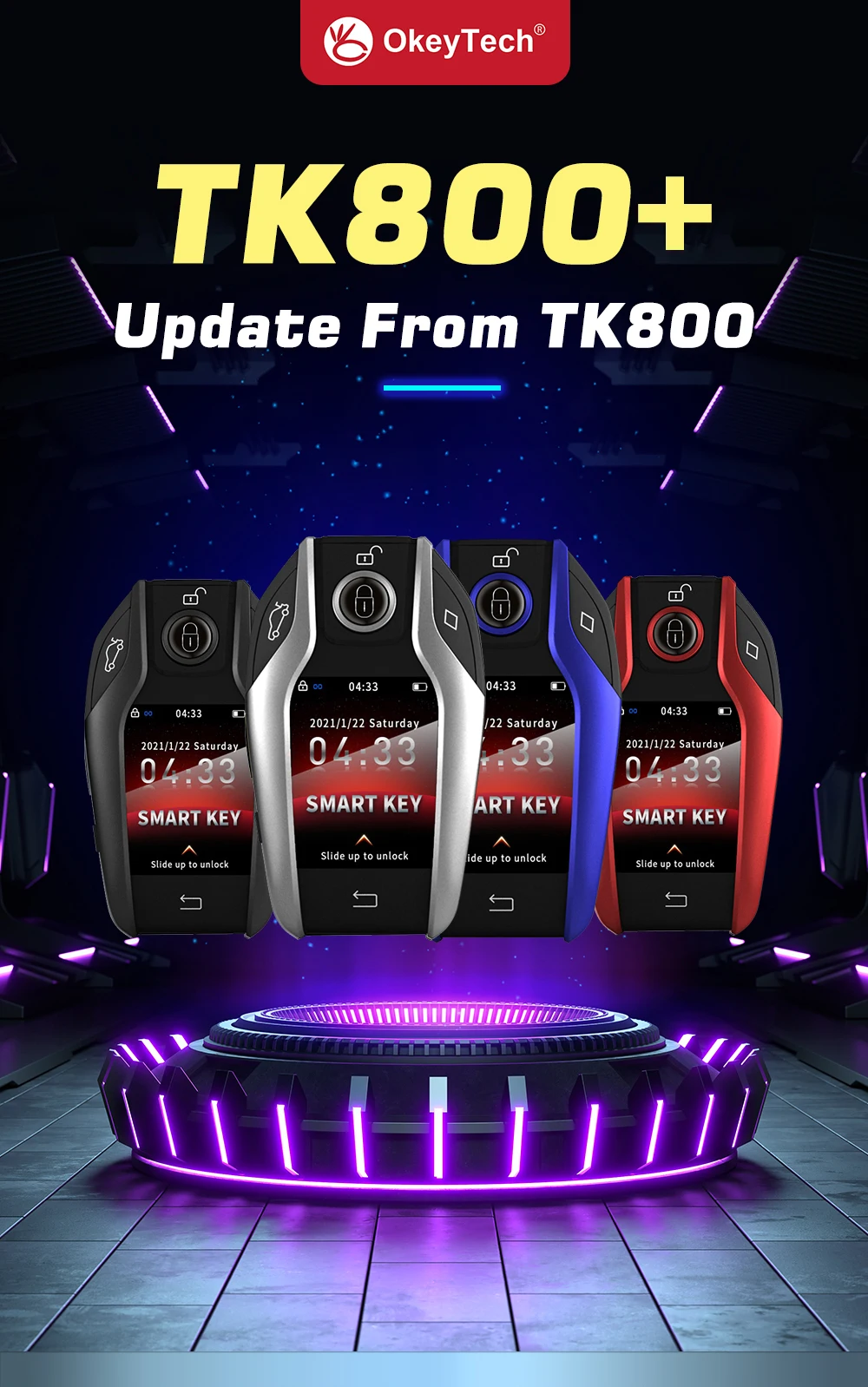 TK800A schermo LCD Smart Key LCD remoto modificato universale per BMW per Benz per Audi per Ford per Honda comodo accesso senza chiave - S8366e97bbad74381b509981aa9a7a42fN