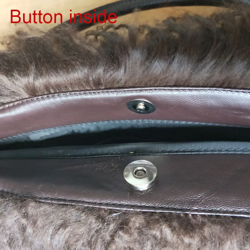 2024 Winter Women Real Mongolia Lamb Fur Handbag Fashion Female Genuine Fur Bag 4
