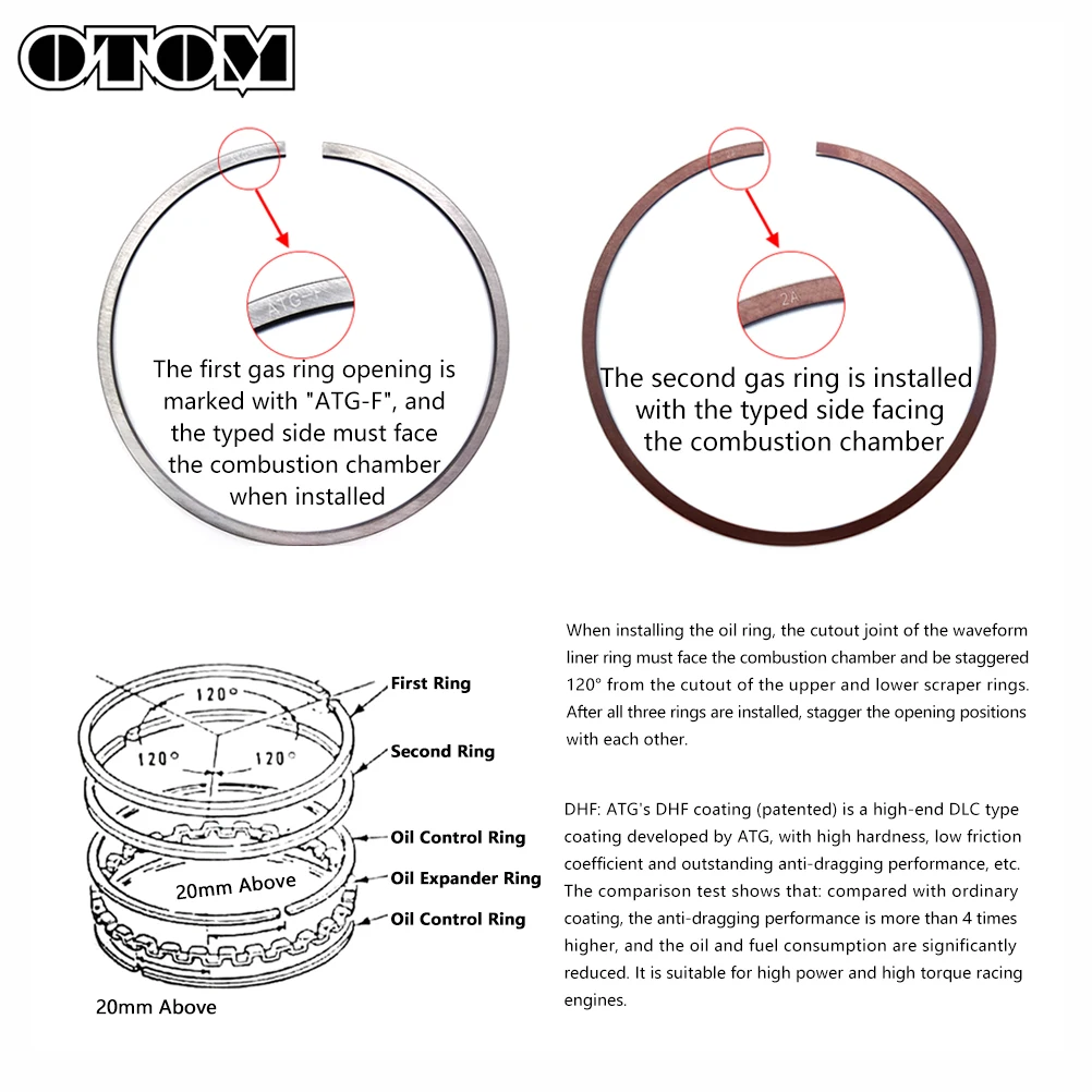 OTOM Motorcycle CPS300 Cylinder Kit NEW 74mm Air-Cooled Cylinder Piston Ring and Gasket For ZONGSHEN CB250-F Engine 250CC 300CC