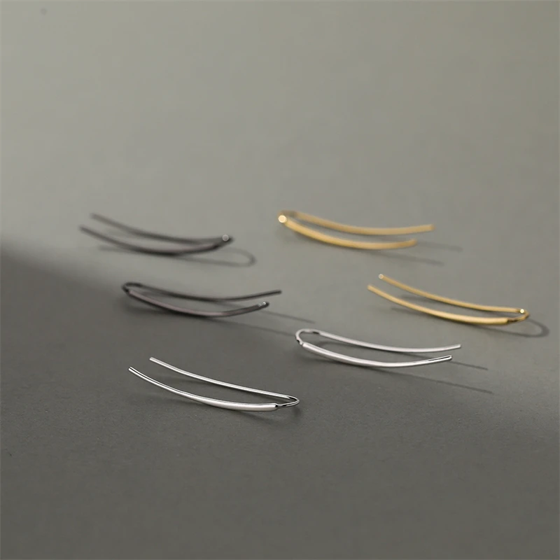 

Minimalist 925 Sterling Silver U-Shaped Piercing Stud Earrings For Women Fashion Fairy Light Luxury Party Jewelry Accessories