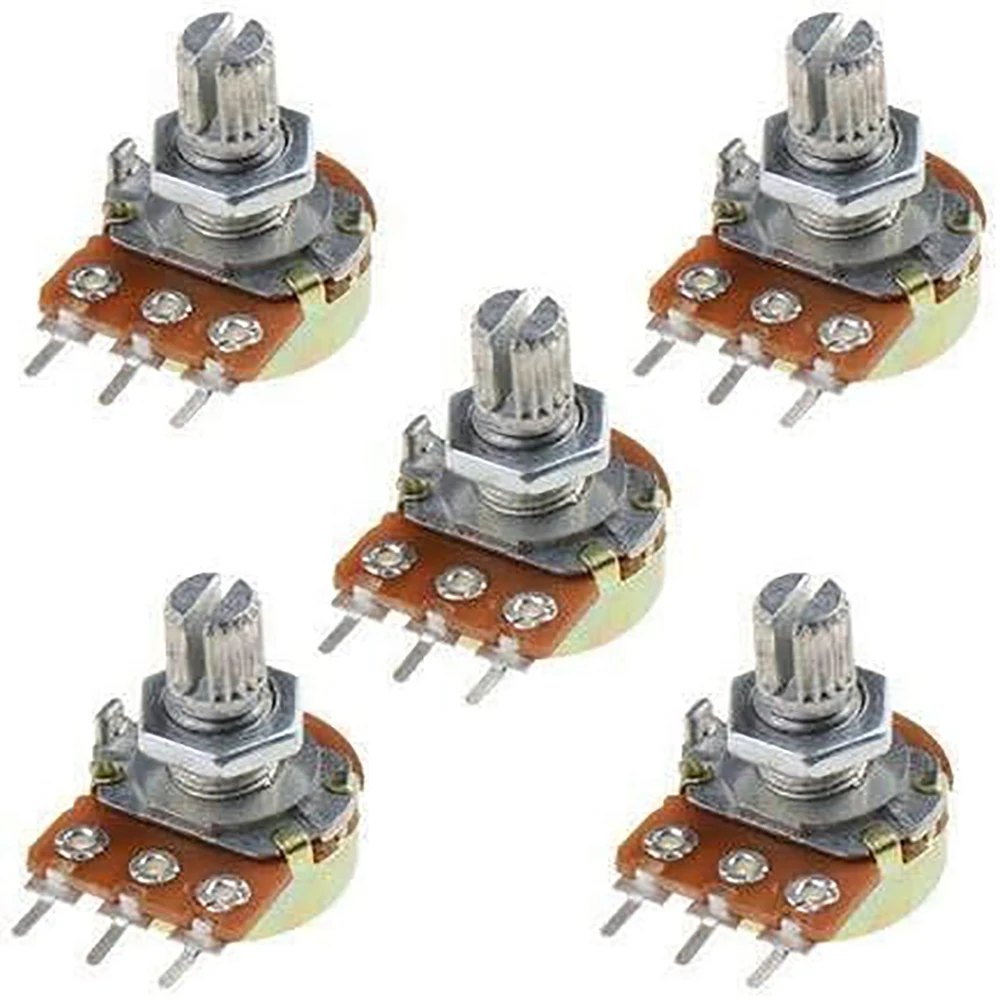 20 Potenziometri Rotativi Lineari B10k Ohm 10K, Albero 20 Mm, Con Dadi, Rondelle E Manopole In Alluminio, Per Audio E Chitarra - 5