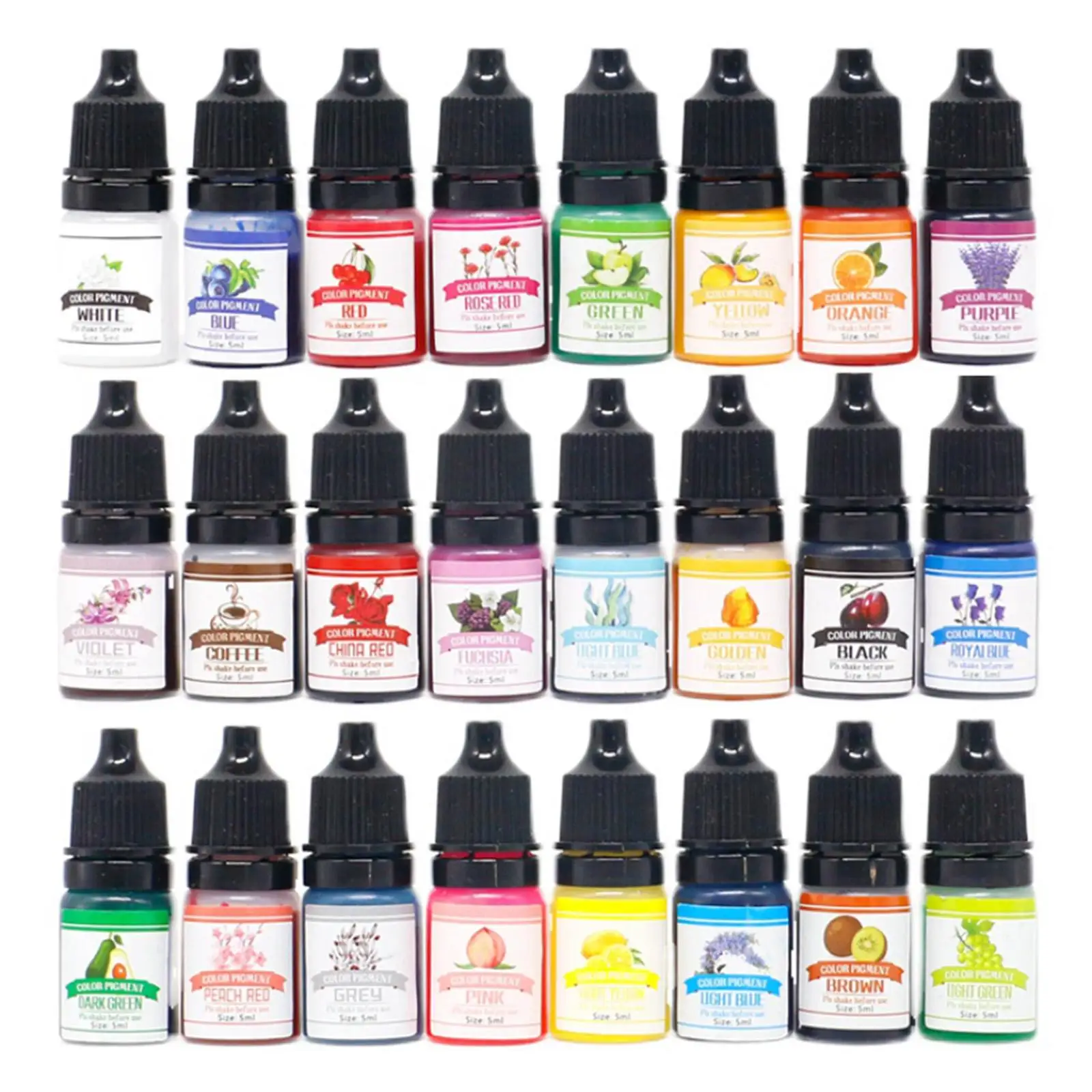 24x 잉크 24색 고농축 액체 DIY 키트 용품 5ml