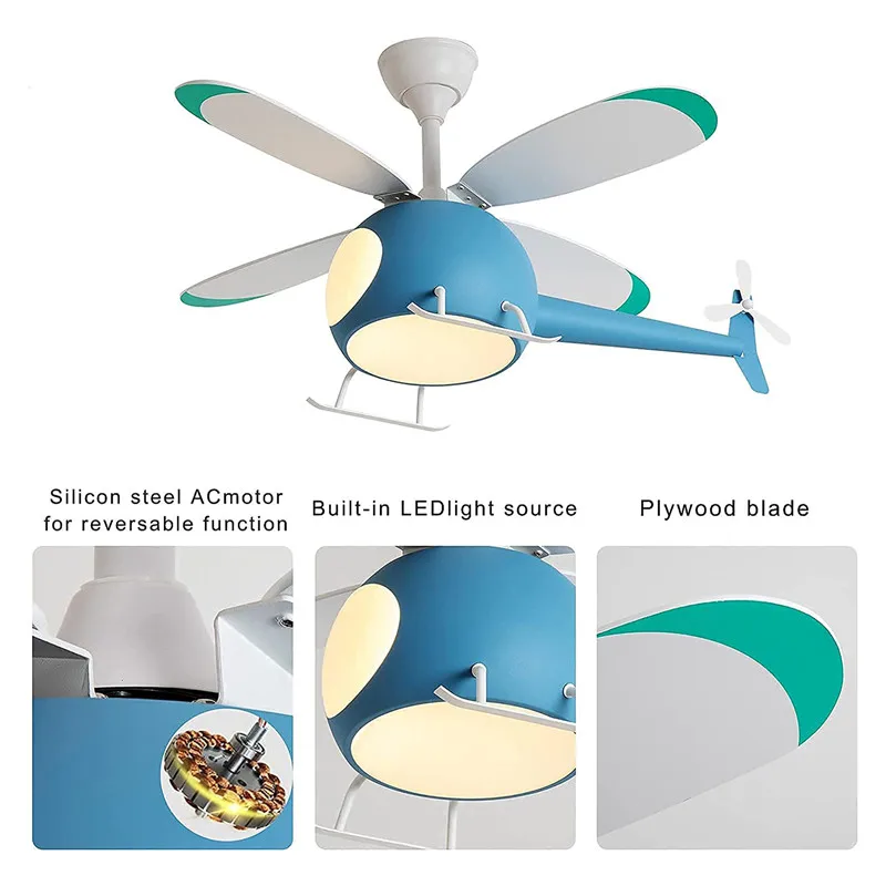 Modern Ceiling Chandelier Lamp With Ceiling Fan For Kids Room Bedroom