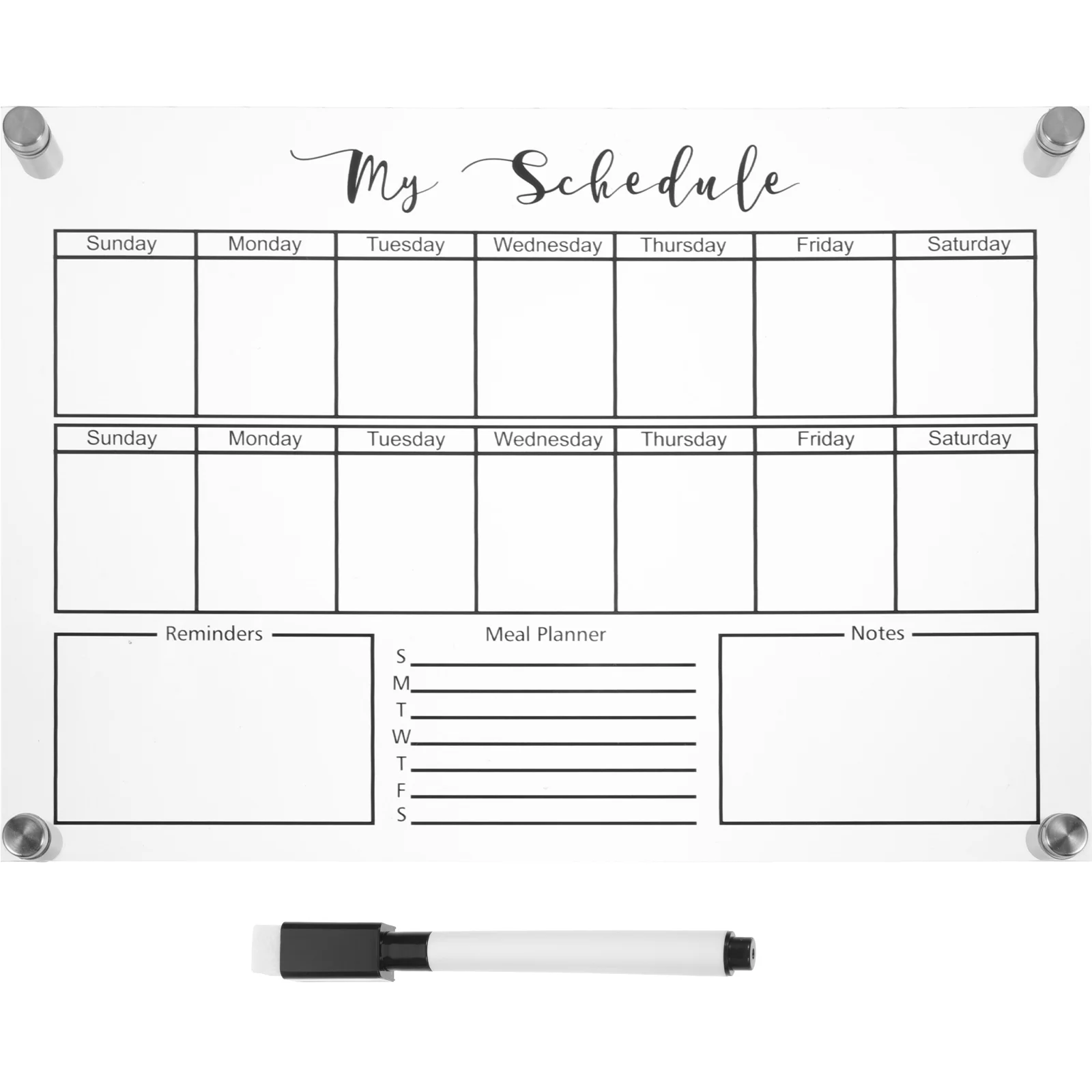 

Glass Fridge Small Dry Erase Board Desktop Dry Erase Board Hanging Whiteboard Weekly planner magnetic Chalkboard Acrylic