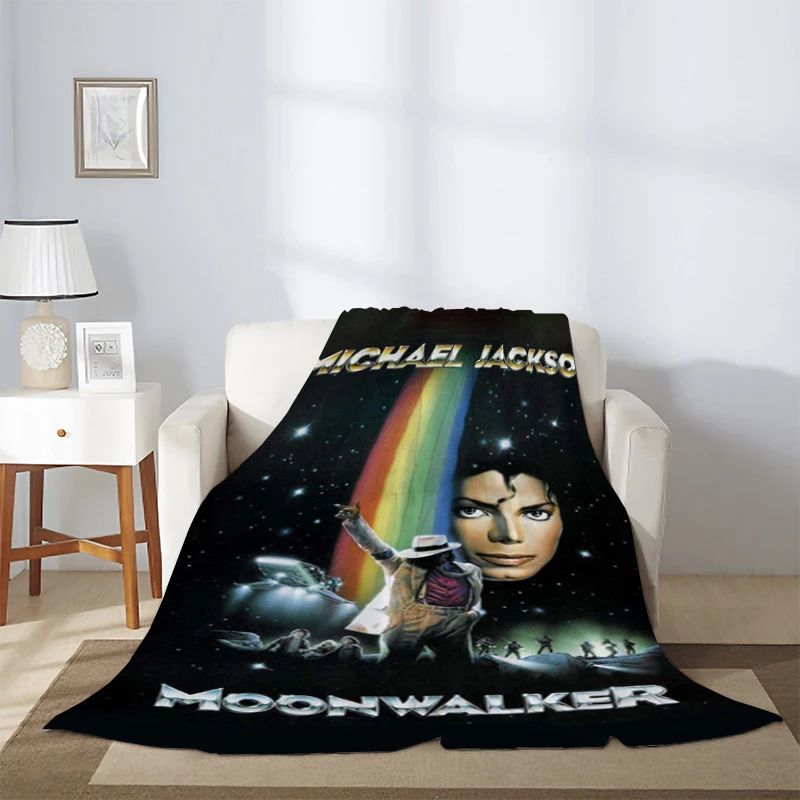 

Michael Jackson Thick Blankets for Winter Retro Nap Blanket Famous Singer Microfiber Bedding Knee Sofa Warm Fleece Fluffy Soft