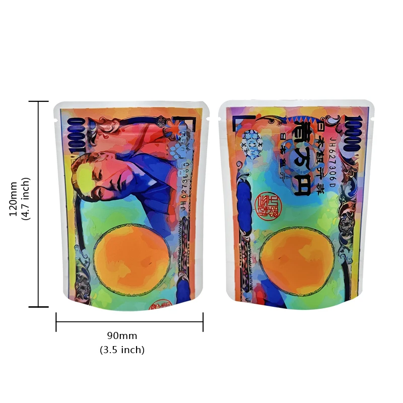 100 PCS Dollar Sign Pattern Mylar Smell Proof Bags - Tobacco Accessories with Zip Lock Closure