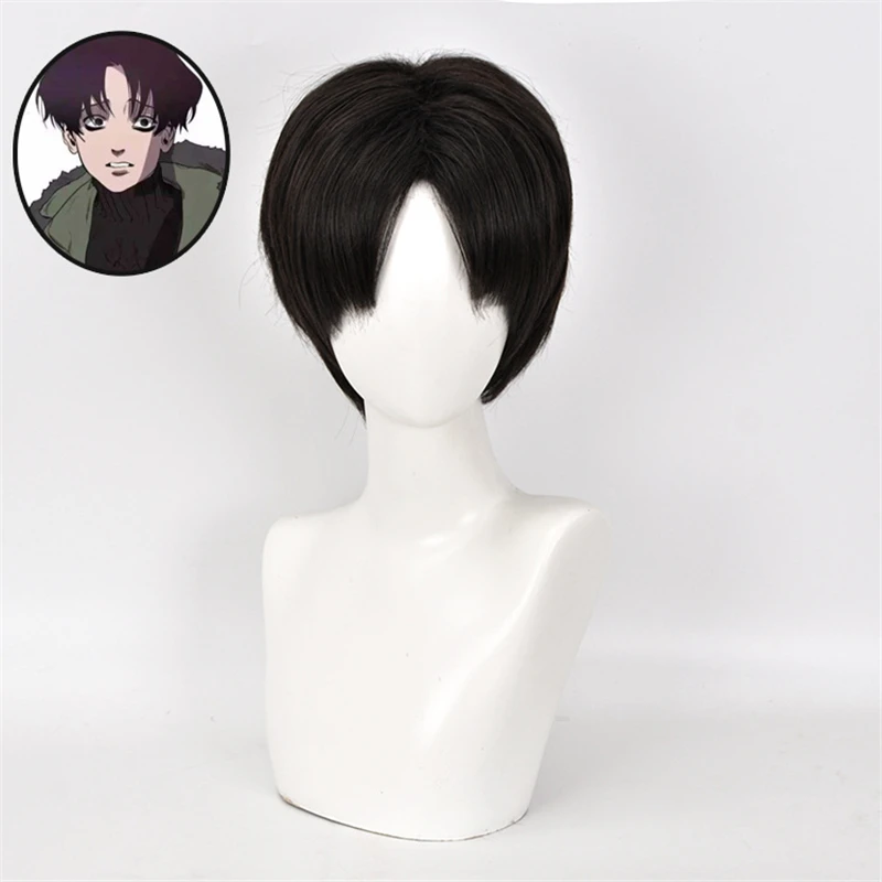Anime Killing Stalking SangWoo Short Wig Cosplay Costume Heat Resistant Synthetic Hair Women Fashion COS Suit Party 