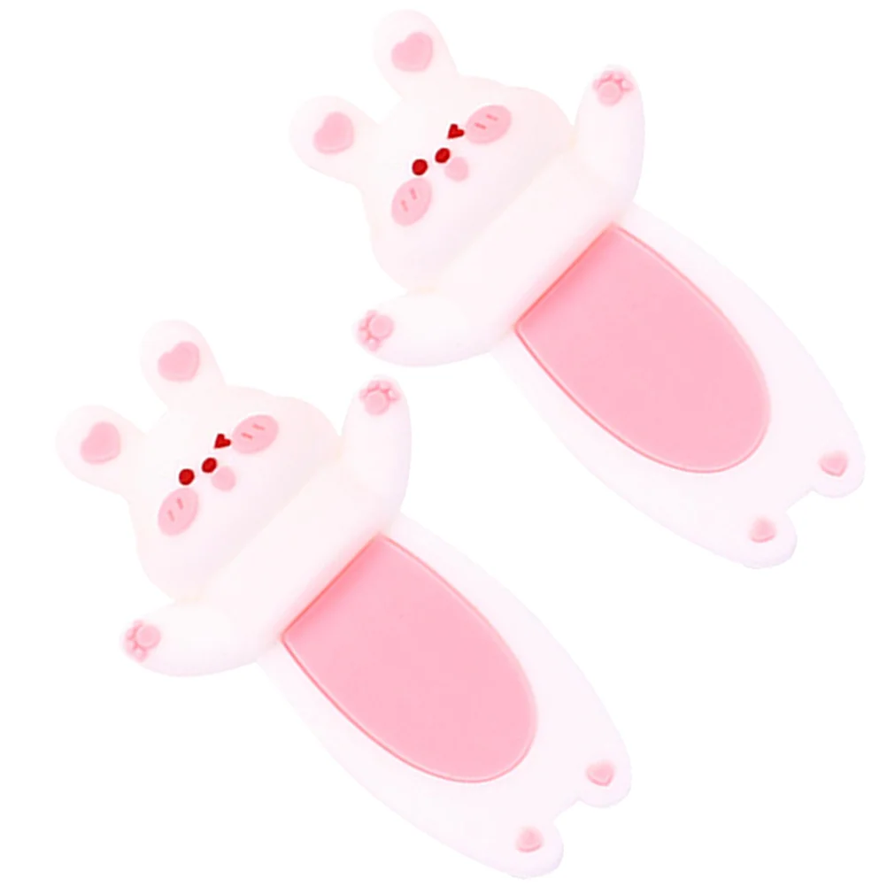 

2 Pcs Rabbit Bookmarks Reading Home Decor Portable 3d Pvc Bunny Students Page Marker Office