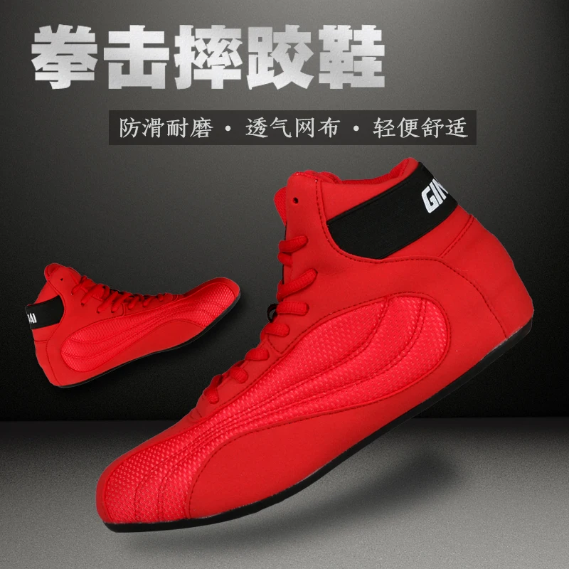 New Breathable Boxing Shoes Men Light Weight Boxing Sneakers Comfortable Wrestling Sneakers Anti Slip Wrestling Footwears