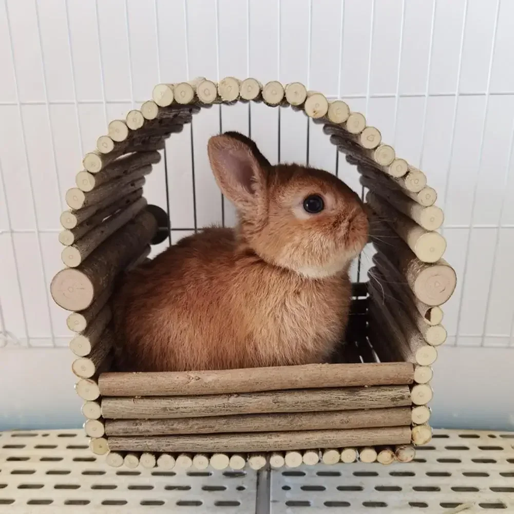 Rabbit Hamster House Teeth Grinding Natural Wood Branches Weaving Hut Chinchilla Nest Hideout Habitat Small Pet Supplies