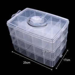 Stackable Multi - Compartment Storage Box (Clear)