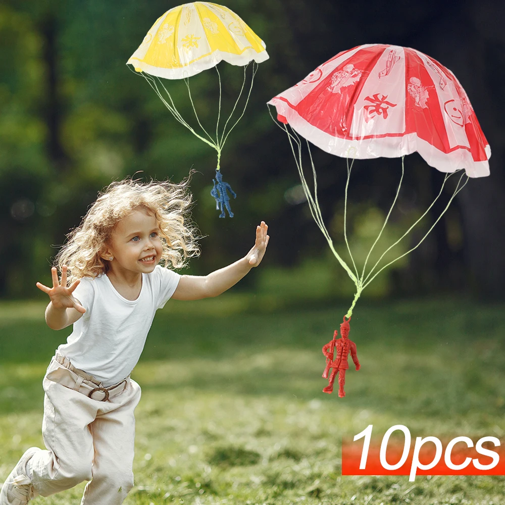 10/1Pcs Kids Hand Throwing Parachute Toy for Children's Educational Parachute Soldier Outdoor Fun Sports Play Game Kid Beach Toy