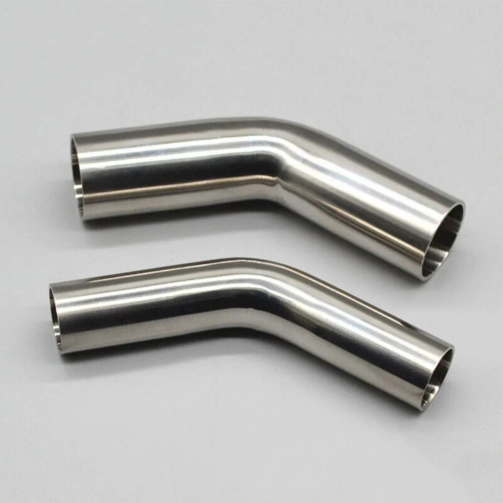 Versatile Stainless Steel Elbow 45° Degree Bend Exhaust Pipe Polished 19-51mm Silver Tool Accessories