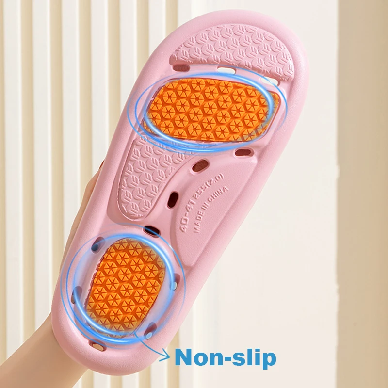 Home Bathroom Non-Slip Slippers Women Soft Sole Platform Couple House Slippers Summer Comfortable Flat Heel Indoor Slides 2025 2
