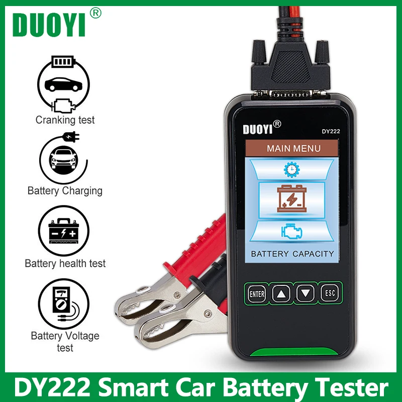 DUOYIDY222CarBatteryTester12V24VDigitalAutomotiveDiagnostic