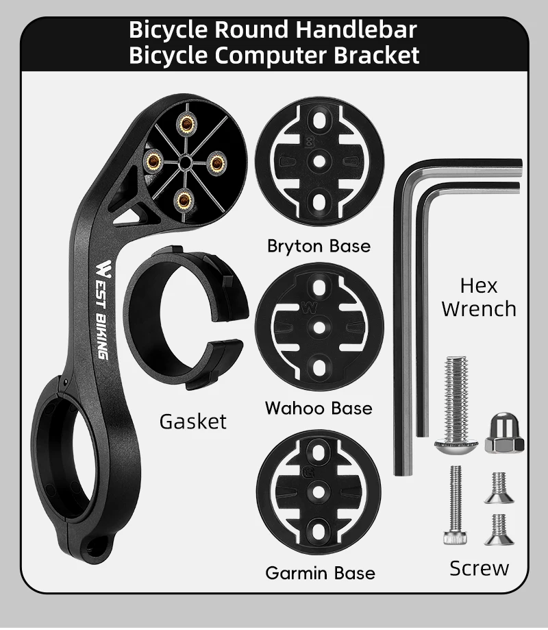 WEST BIKING Fahrradcomputerhalterung für Garmin/Bryton/Wahoo Tachometer, Fahrradbeleuchtung und Kamerahalterung, MTB-Rennradzubehör – Detail 14