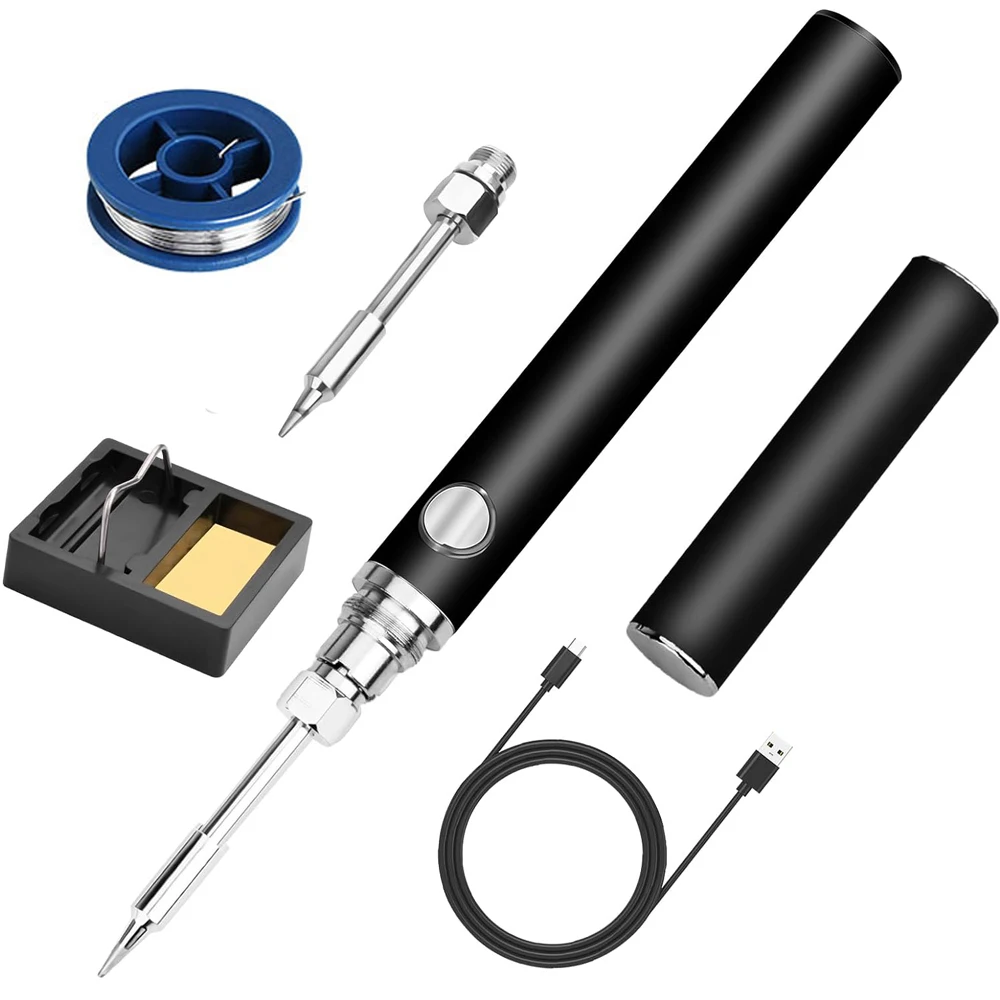 USB Rechargeable Portable Cordless Soldering Iron Tool Kit Temperature Adjustment Welding Tool Pen for Home Repair DIY