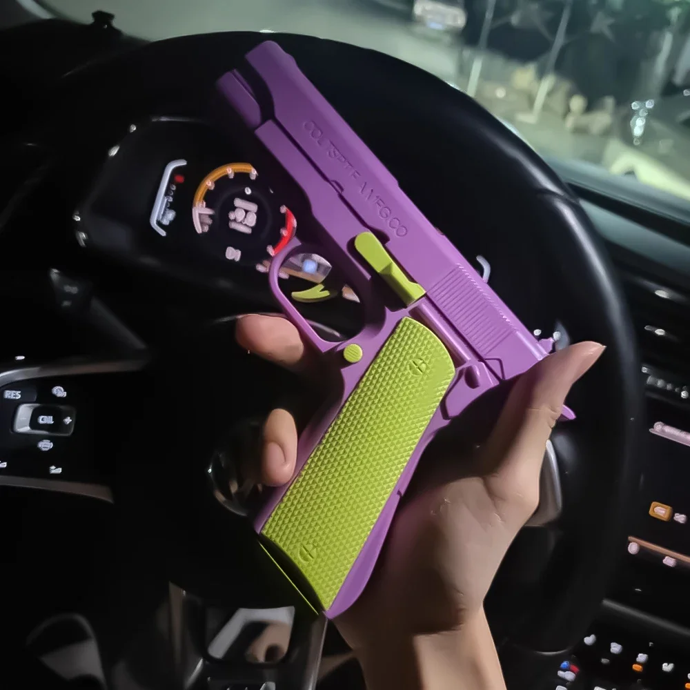 3D Printed M1911 Shell Ejection Gun Pistol Model Gravity Straight Jump Toys Gun Non-Firing Kids Stress Relief Toy Christmas Gift 3