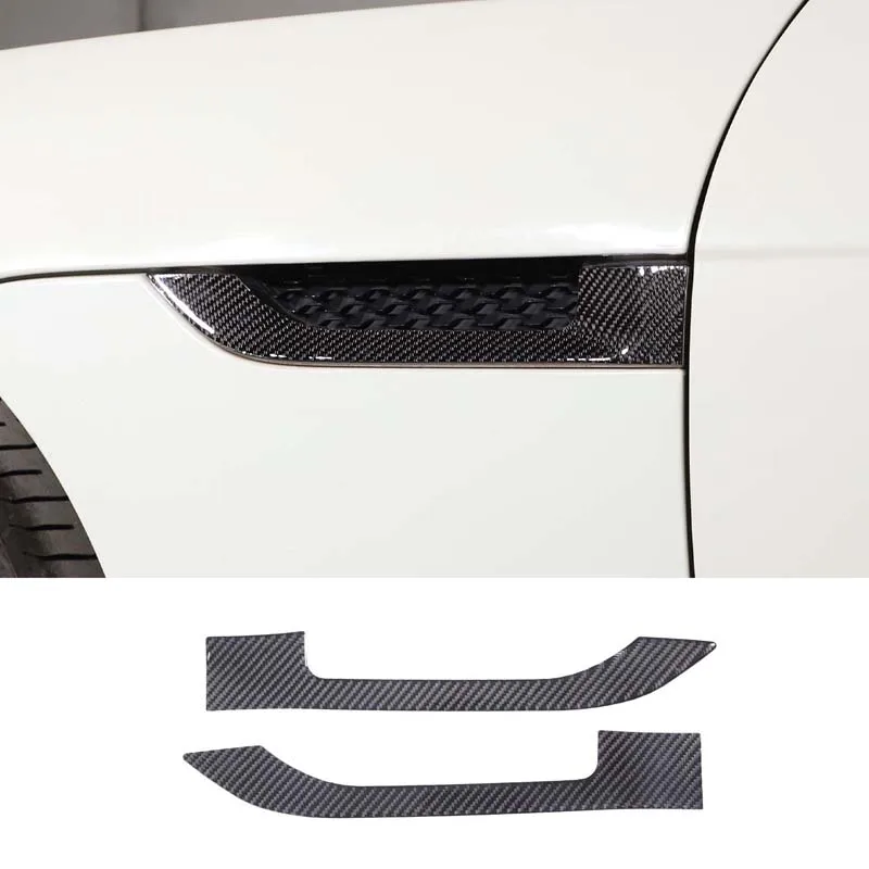 Carbon Fiber Car Side Air Fender Trim Decorative Strip Accessories Kit For Jaguar F TYPE 2013 14