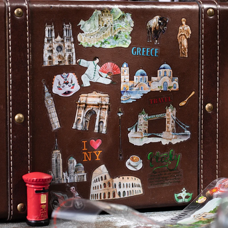 World Travel Decorative Tape Stickers for Journals & Scrapbooking - Creative DIY Supplies