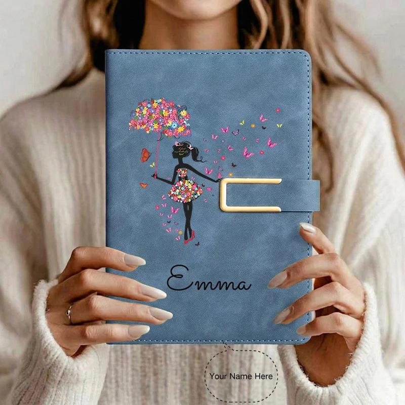 Customizable A5 Softcover Notebook with Personalized Text, 200 Pages, Pen Loop, and Bookmark