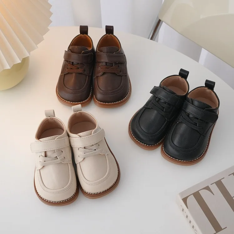 Kids Shoes Girl Leather Sneakers Fashion Solid Color Baby Boy Shoes