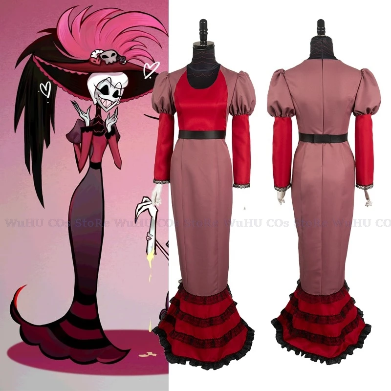 

Hazbin Cartoon Hotel Rosie Cosplay Fantasia Costume Disguise for Adult Women Evening Dress Halloween Carnival Party Clothes