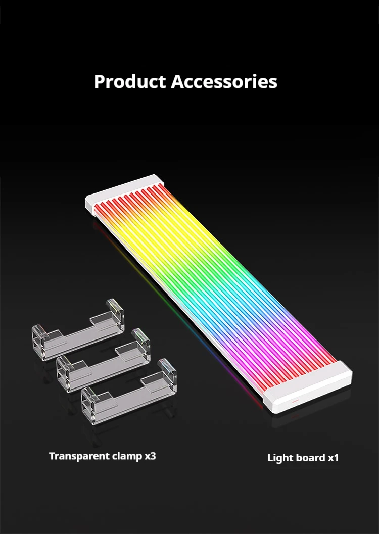 TEUCER AG-07 RGB Rainbow PC Addressable 5V 3Pin ARGB DIY Light Board for Motherb