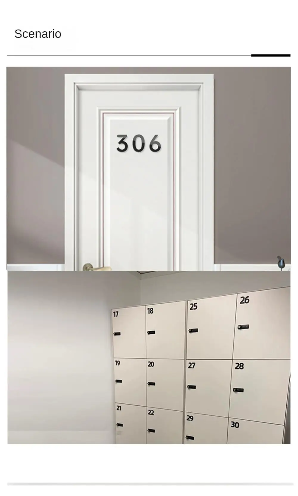 Description Picture 4 of item3D Numeral Door Plaque House Drawer Sign Plating Gate Digits 0 to 9 Plastic Number Tag Hotel Home Sticker Address Door Label
