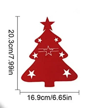 Charming Christmas Tree Cutlery Holder 12pcs With Festive Felt Utensil Pouch For Holiday Dinner Parties