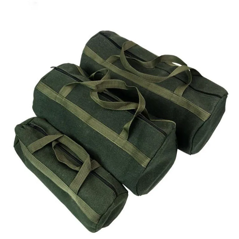 Thick Canvas Pouch Tool Bags Hand Tool Round Storage Organizer For Electrical Tool Tote Bag Screwdrivers Pliers Bag