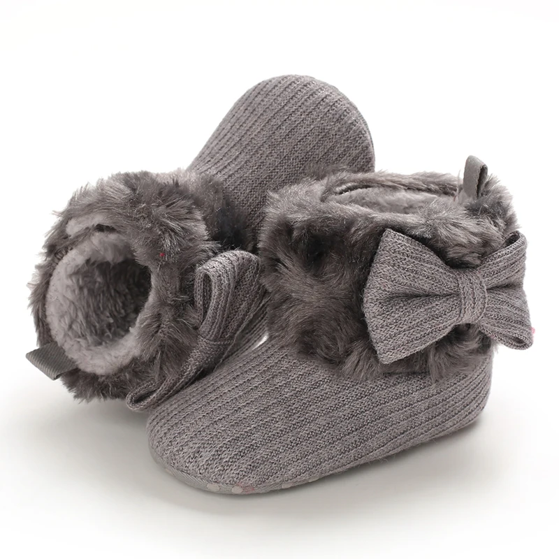 Cotton Shoes For Girls Aged 0-1 In Autumn And Winter Snow Boots With Added Fleece Warm And Soft Soled Baby Shoes Walking