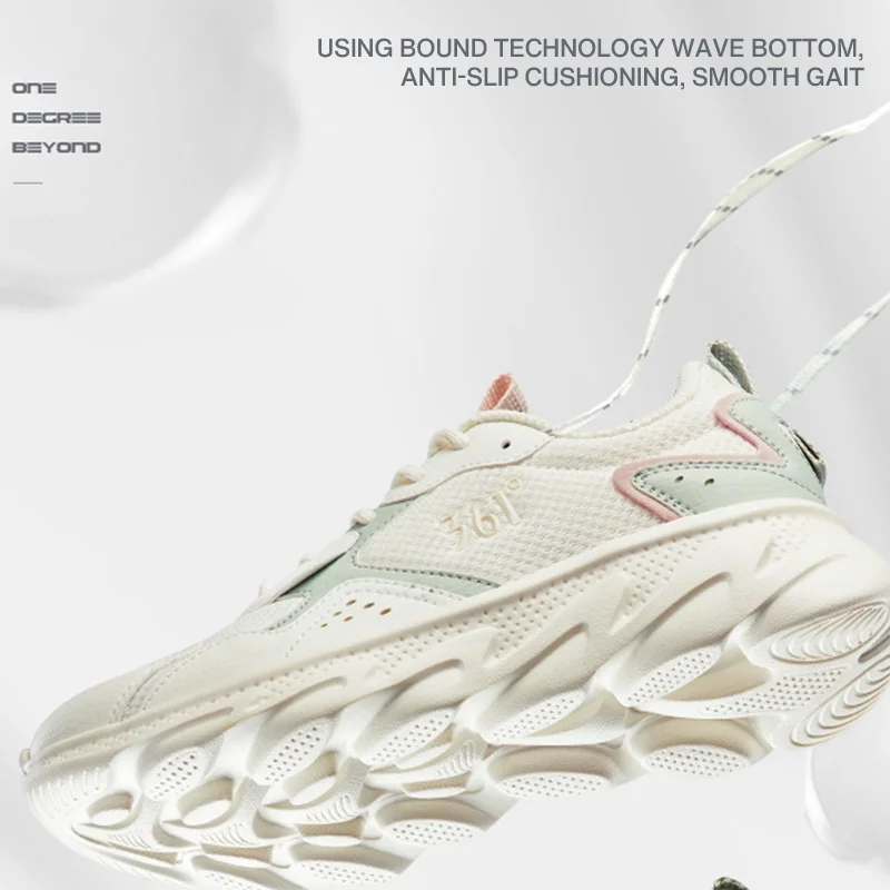 Running Shoes Womens Sneakers 361 Degrees Women Running Sport Shoes Lightweight Non-Slip Q bomb shock absorption Breathable Mesh Girl Sneaker Female 682232212