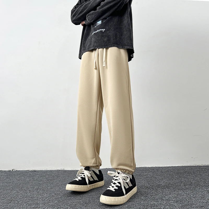 Youth sports men's spring and autumn trendy brand American high street plus size Haren pants leg binding casual bathroom_voghion.com