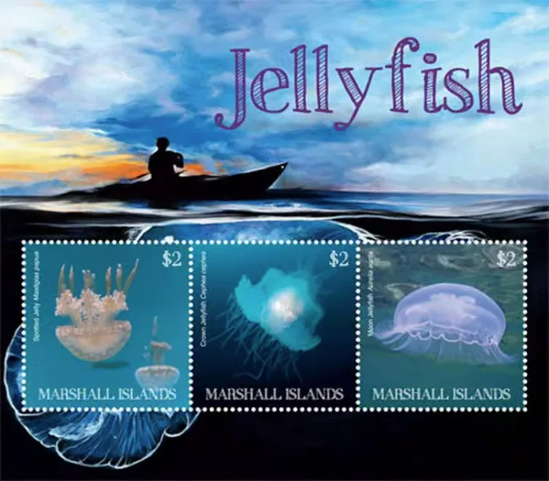Isole Marshall, 2019, Rare Sealife, Meduse, Veri Francobolli Originali Da Collezione, Mnh