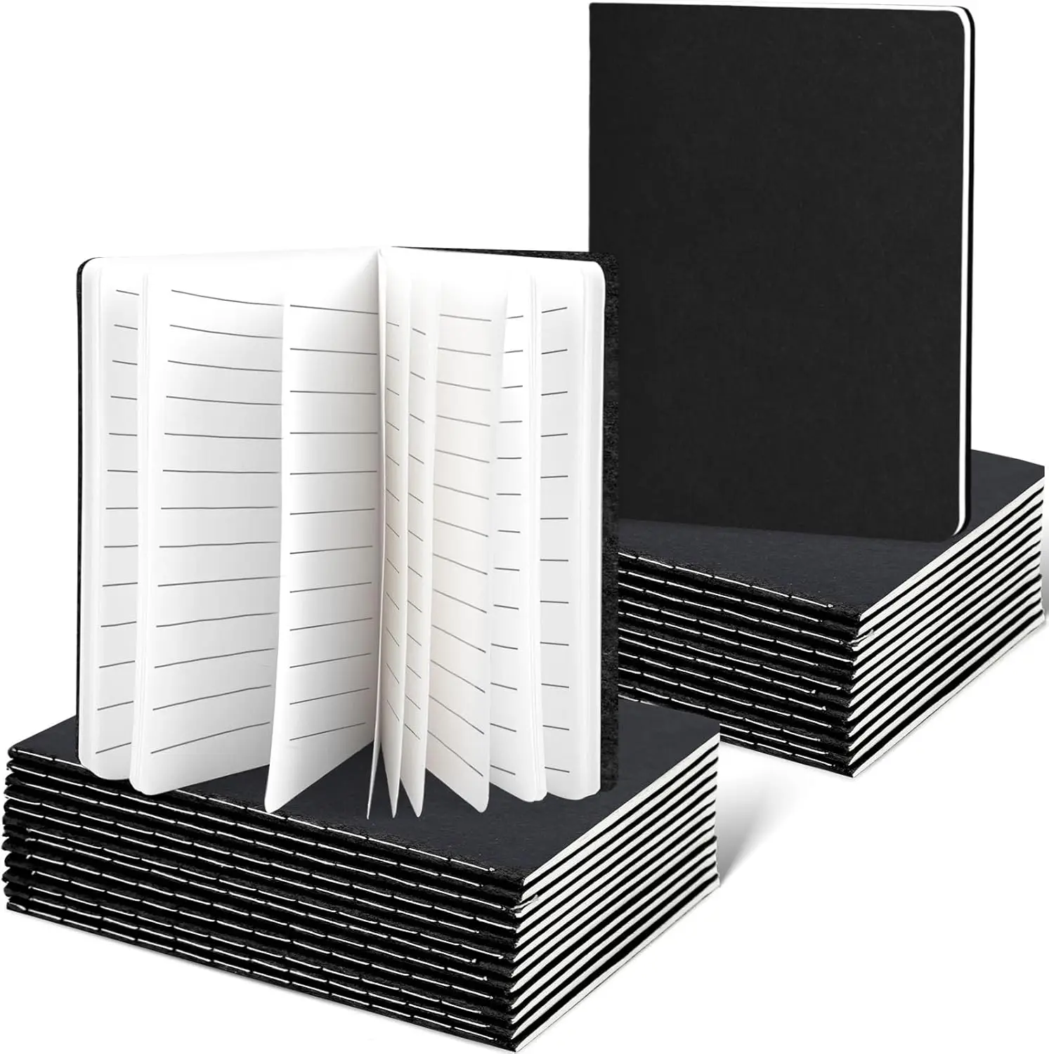 دفاتر صغيرة من ورق الكرافت مع صفحات مبطنة ، دفتر ملاحظات صغير ، أسود ، مدرسة ، مكتب ، منزل ، هدايا سفر